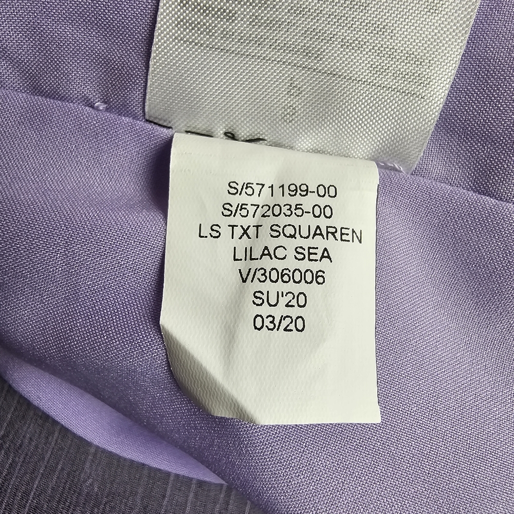 Banana Republic Factory Square Neck Ruffle Clip Dot Blouse in Lilac Sea - Picture 9 of 9